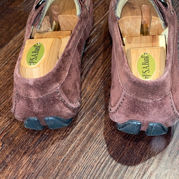 SALVATORE FERRAGAMO SUEDE DRIVING LOAFERS MOCCASINS - Picture 6 of 11